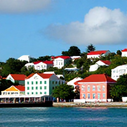 Caribbean Holidays, USVI All Inclusive, Colourful waterfront buildings and historic streets in Charlotte Amalie, St Thomas, United States Virgin Islands