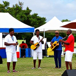 Caribbean Holidays, USVI August Holidays, Traditional Caribbean music performance at an outdoor cultural event in Saint Croix, United States Virgin Islands