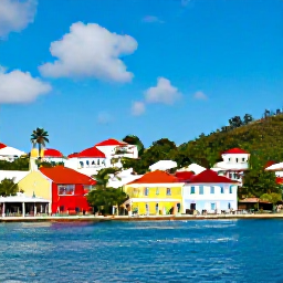 Caribbean Holidays, USVI Business Class, Colourful waterfront harbour and historic streets in Charlotte Amalie, St Thomas, United States Virgin Islands