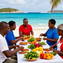 Caribbean Holidays, USVI Cooking Holidays, A sunny Caribbean cooking class beside the sea on St Thomas in August, with fresh tropical ingredients and colourful local produce