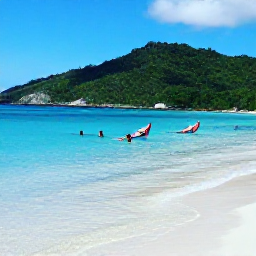 Caribbean Holidays, USVI December Instagram, White sand beach and clear shallow water at Trunk Bay on St John, United States Virgin Islands, with snorkellers and green tropical hills