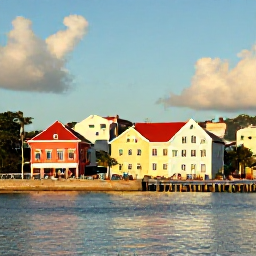 Caribbean Holidays, USVI Family Holidays, Family exploring a historic waterfront and colourful buildings in Charlotte Amalie, St Thomas, United States Virgin Islands, warm April sunshine