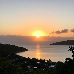 Caribbean Holidays, USVI Nature Holidays, A peaceful sunset over the Caribbean from a natural viewpoint on St Croix, United States Virgin Islands