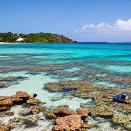Caribbean Holidays, USVI Nature Holidays, Snorkellers exploring clear shallow water over a colourful coral reef near Trunk Bay, St John