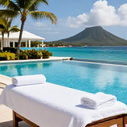 Caribbean Holidays, USVI Spa Breaks, Relaxing luxury spa treatment beside a tropical pool at a Caribbean resort in the United States Virgin Islands