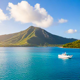 Caribbean Holidays, USVI Tours, A bright Caribbean morning overlooking turquoise water, green hills and a small boat ready for a United States Virgin Islands excursion
