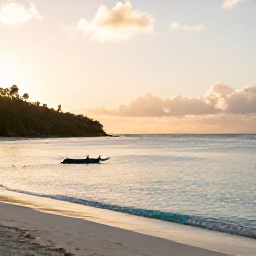 Caribbean Holidays, USVI Wellness April, Quiet Caribbean beach in the United States Virgin Islands at sunrise, soft golden light, calm turquoise water and a relaxed holiday atmosphere