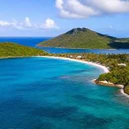 Caribbean Holidays, Virgin Islands Adventure, Aerial view of turquoise Caribbean water, green islands and white sandy beaches in the U.S. Virgin Islands