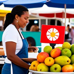 Caribbean Holidays, Virgin Islands Cooking, Colourful local market in Charlotte Amalie, St Thomas, with tropical fruit, spices and friendly vendors