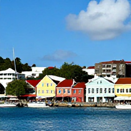 Caribbean Holidays, Virgin Islands December, Colourful Charlotte Amalie waterfront on St Thomas in December, harbour full of boats, historic buildings and visitors exploring the streets