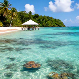 Caribbean Holidays, Virgin Islands Fishing, Anglers fishing beside a sheltered reef near St John, with clear shallow water, colourful marine life and a forested tropical shoreline