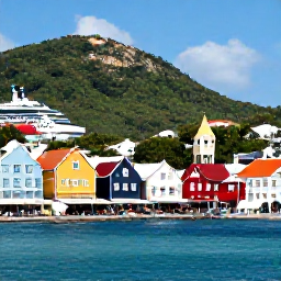 Caribbean Holidays, Virgin Islands Holidays, A scenic harbour in Charlotte Amalie on St Thomas, showing colourful buildings, cruise ships, waterfront shops and green Caribbean hills