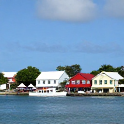 Caribbean Holidays, Virgin Islands July, Visitors exploring historic Christiansted waterfront, colourful buildings and a small cultural festival on St Croix