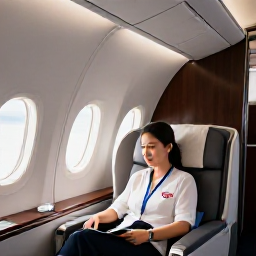 Caribbean Holidays, Virgin Islands October, Business class passenger relaxing in an elegant aircraft cabin before a Caribbean holiday