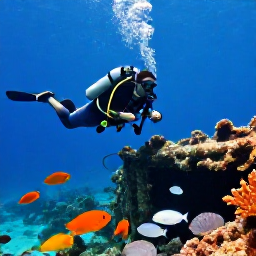 Caribbean Holidays, Virgin Islands Scuba Diving, Experienced scuba divers exploring a historic shipwreck surrounded by tropical fish off the coast of St Croix