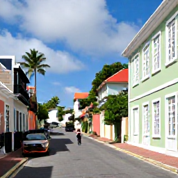 Caribbean Holidays, Virgin Islands Solo Holidays, A lone visitor exploring colourful historic streets and colonial buildings in Charlotte Amalie, St Thomas